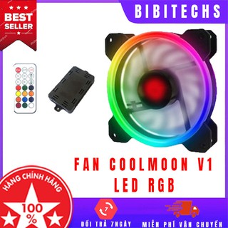 Quạt tản nhiệt Coolmoon V1 ⚡ Freeship ⚡ Fan case led RGB - BiBiTechs