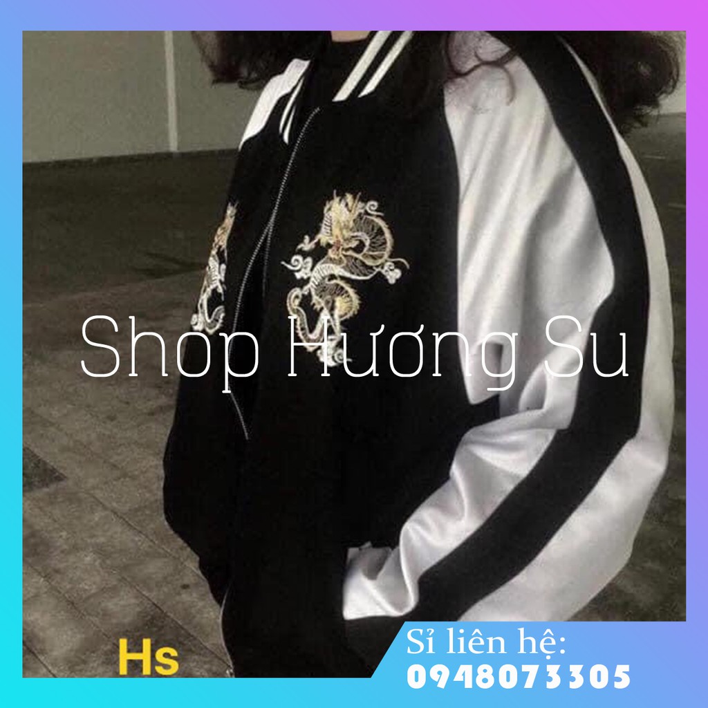 Unisex Áo Khoác Nam Nữ Đẹp Bomber Jacket Dragon Ball Nhẹ Bền (Áo Rồng)-HươngSu