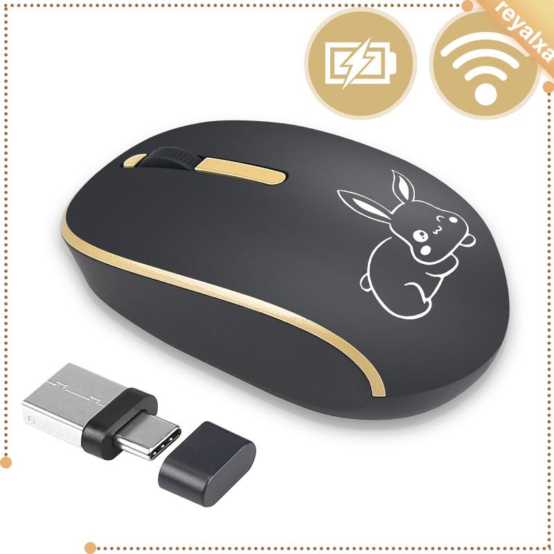 Chuột Không Dây 2.4G Kèm Đầu Nhận usb Và Type C Cho Notebook PC Laptop