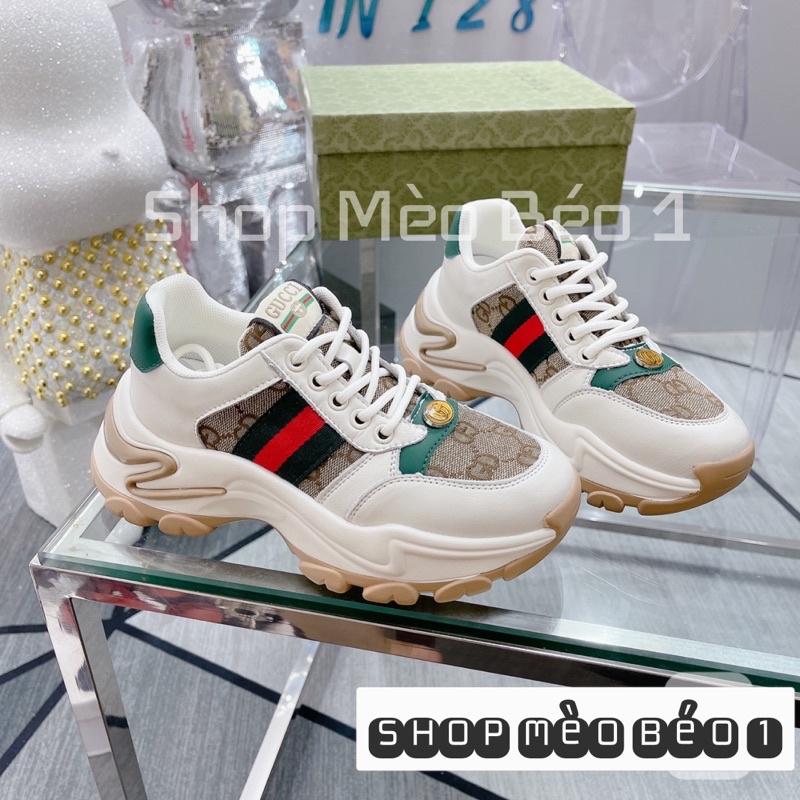 Giày thể thao sneaker hoạ tiết kẻ dọc đế viền sóng fullbox hàng quảng châu cao cấp