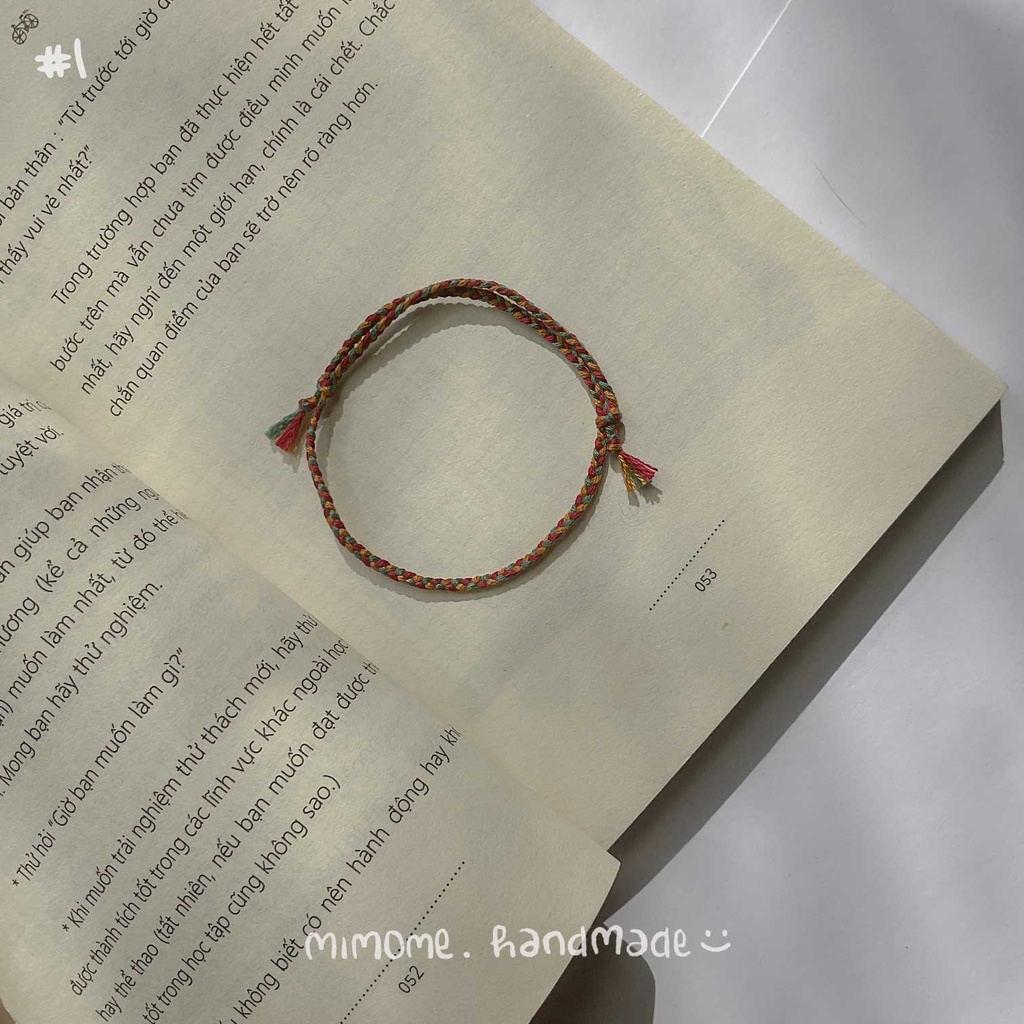 [ BST back to cotton ] Vòng bính chỉ cotton mã màu ở góc trái ảnh