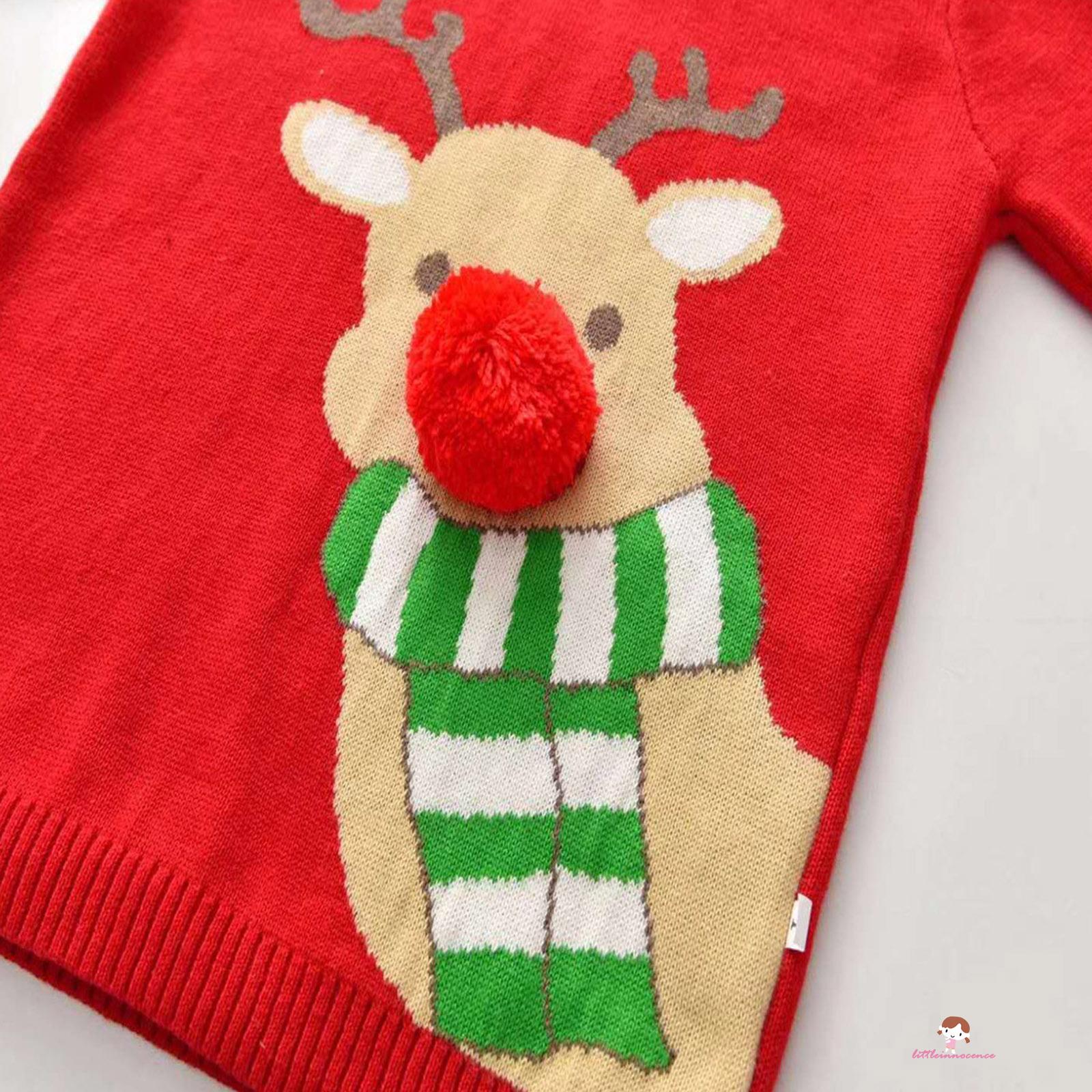 Áo Sweater Dệt Kim Tay Dài Hoạ Tiết Giáng Sinh Cho Bé 7-1 - 6 Tuổi