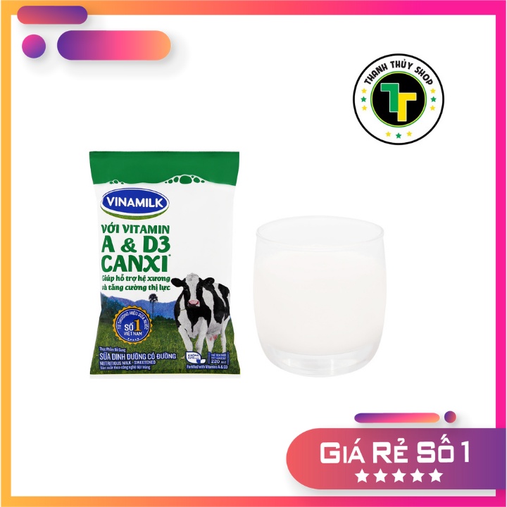 Thùng sữa tươi tiệt trùng Vinamilk có đường date luôn mới loại 220ml x 48 bịch | BigBuy360 - bigbuy360.vn