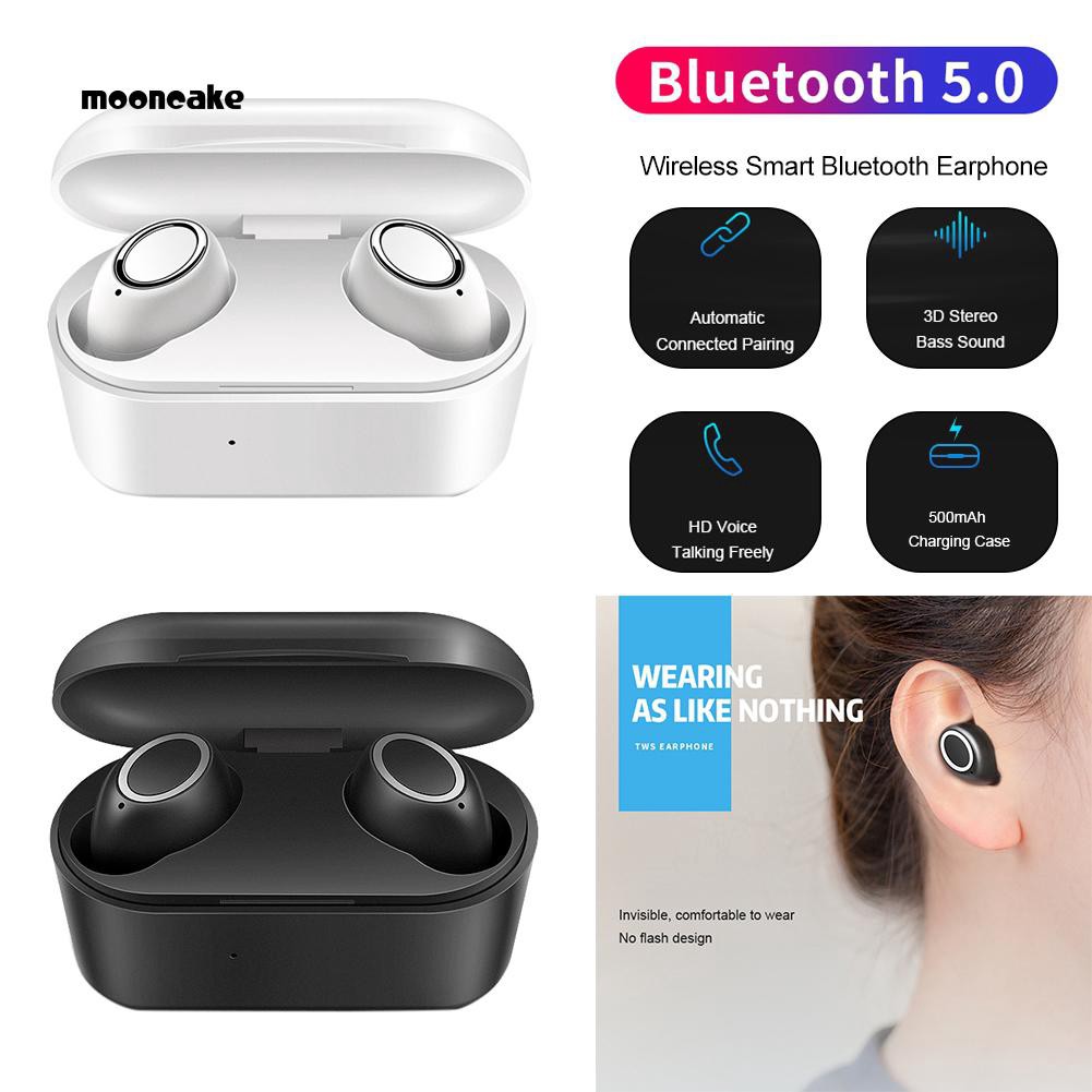 Tai Nghe Bluetooth V5.0 Không Dây Hình Mặt Trăng 3d Sạc Được