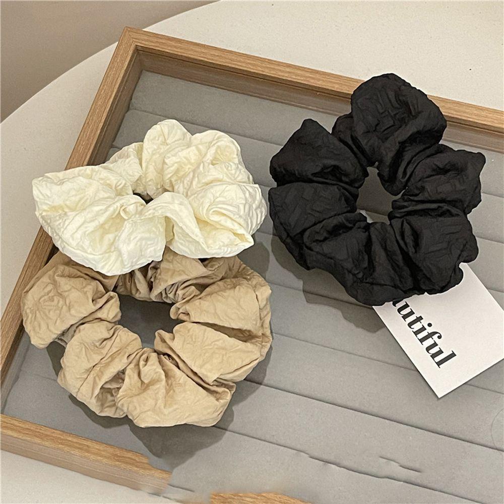 Dây Buộc Tóc Cao Su Phối Bèo Nhún Phong Cách Cổ Điển Ngọt Ngào