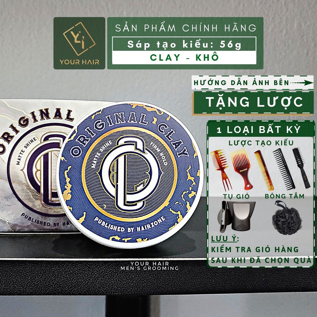 Sáp vuốt tóc nam Original Clay - 56g