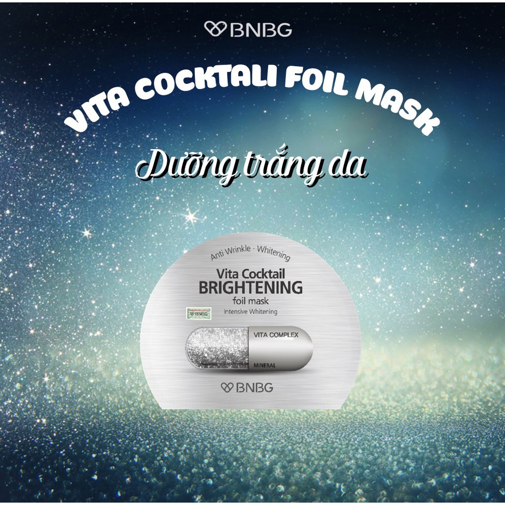 Combo 10 Mặt nạ Sáng da BNBG Vita Cocktail Brightening Foil Mask Intensive Whitening 30ml/ mặt nạ