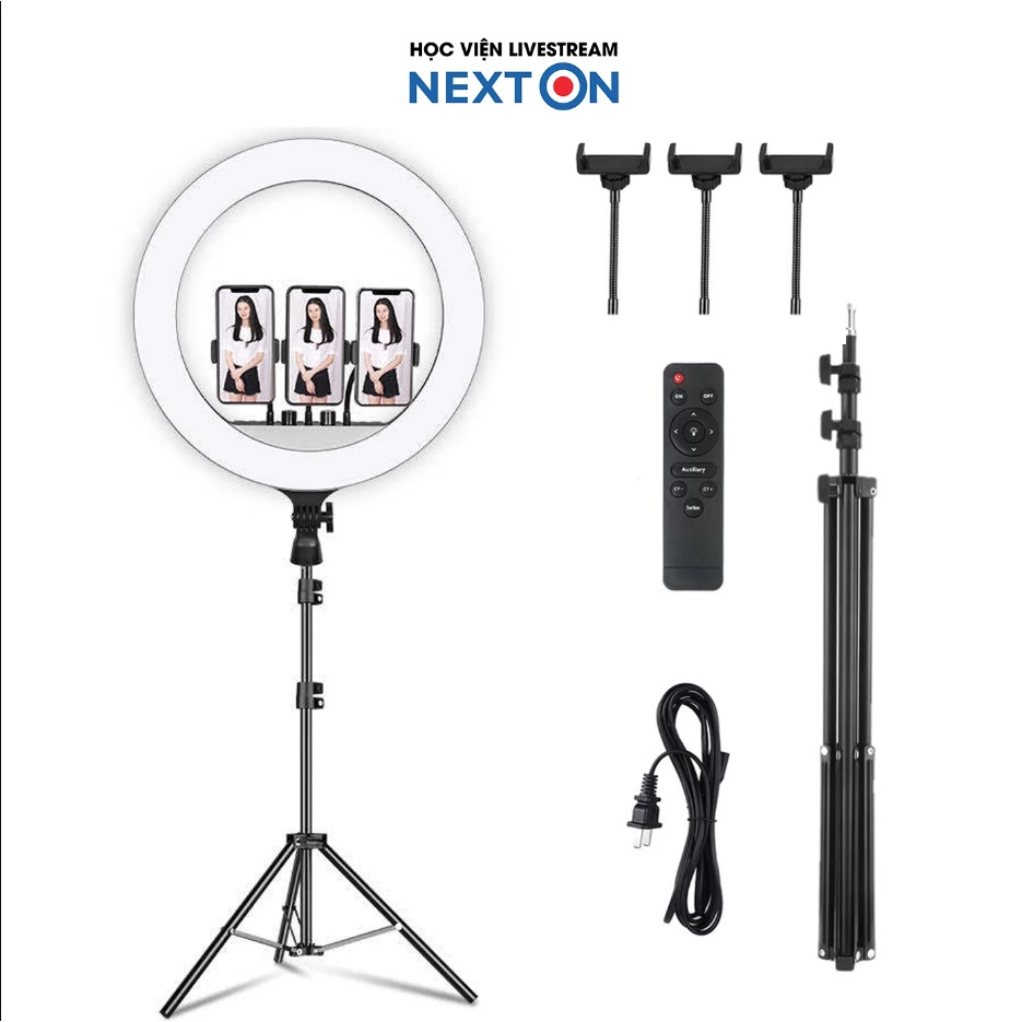 Đèn Livestream RL18 45cm Chuyên Dùng Quay Tik Tok - Make Up - Phun Xăm - Chụp Hình - Kèm 3 kẹp Điện Thoại -Công Suất Lớn