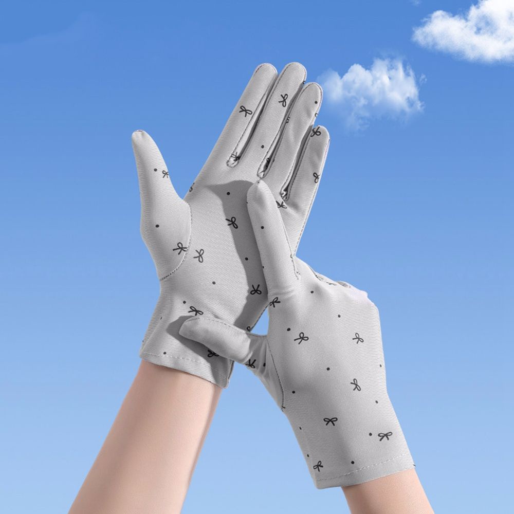 Găng tay lái xe bằng spandex co giãn thoáng khí phối nơ nhiều màu thời trang cho nam nữ