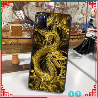 Ốp lưng in kính Oppo A52 - Oppo A92 - Oppo A55 hoạ tiết Rồng đen mạnh mẽ, sang trọng