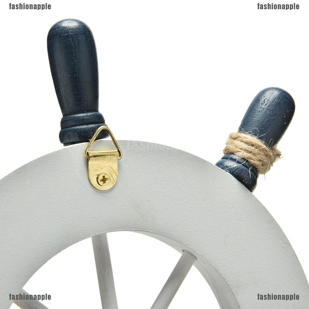 Lưới Đánh Lái Thuyền Bằng Gỗ Màu Xanh Dương Trắng 1X 9 inch Trang Trí Tường