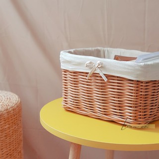 Khay mây đựng đồ trang điểm/sách báo