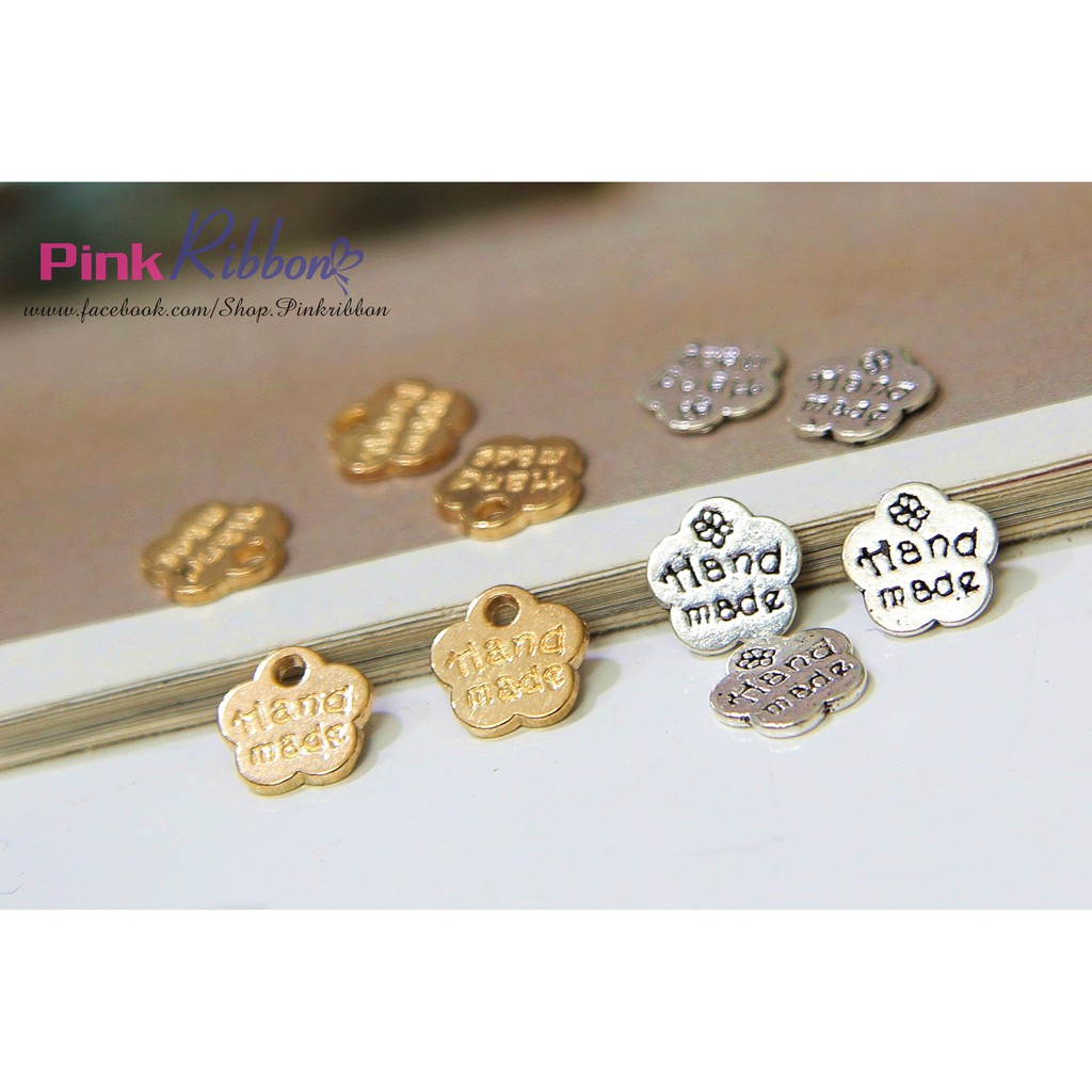SET 5 CÁI - Charm bảng chữ handmade hoa 1cm