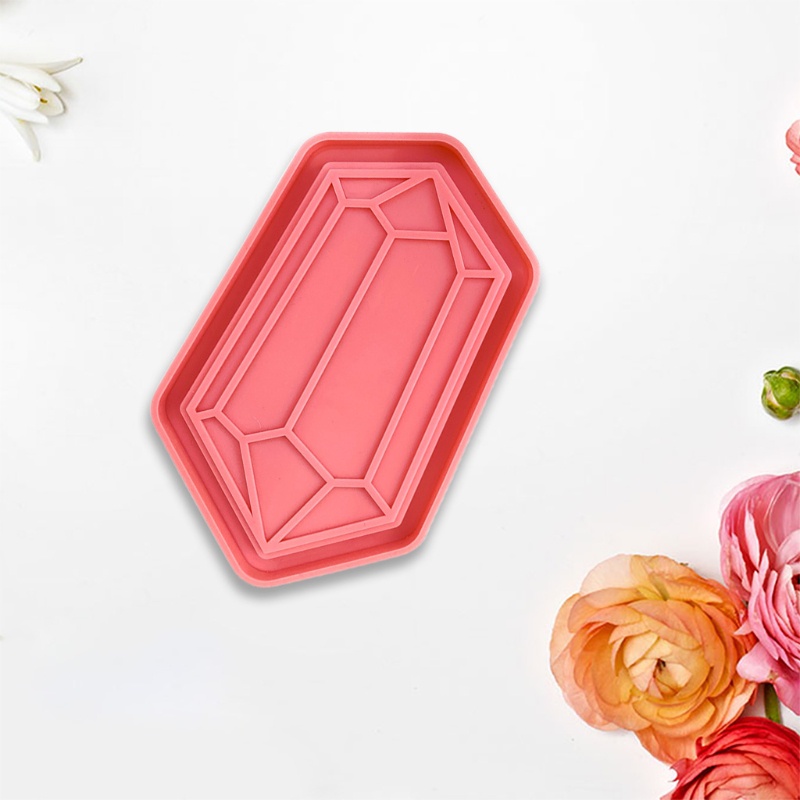 Khuôn Silicone Làm Đế Lót Ly Bằng Epoxy Pha Lê Hình Ruby