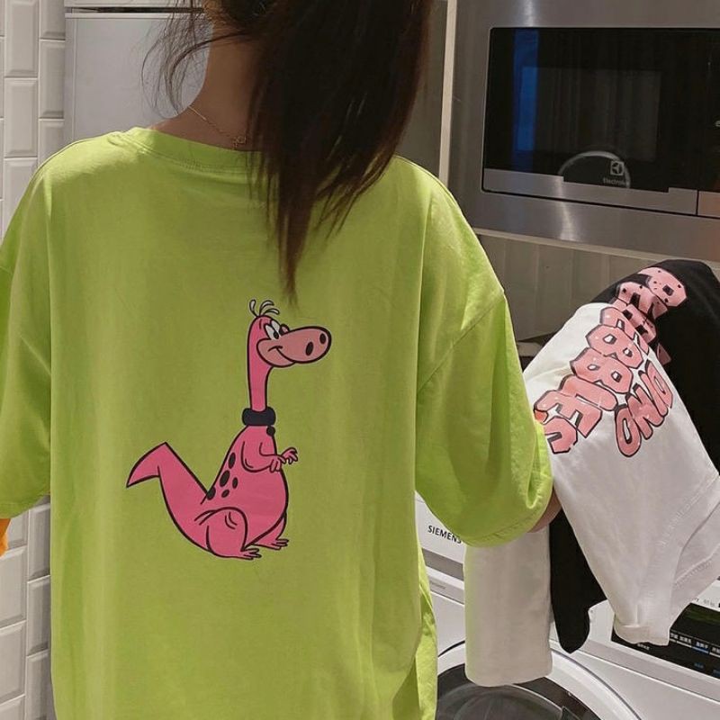 Áo thun tay lỡ Unisex khủng lông DINO