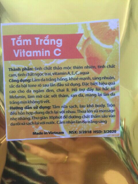 Tắm trắng cam vitamin C