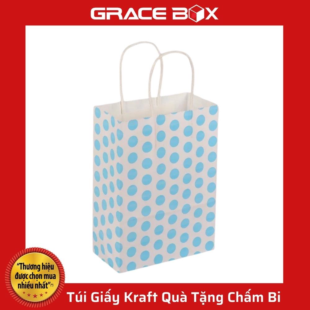 {Giá Sỉ} Túi Quà Tặng Giấy Kraft Chấm Bi Xinh Xắn - Siêu Thị Bao Bì Grace Box