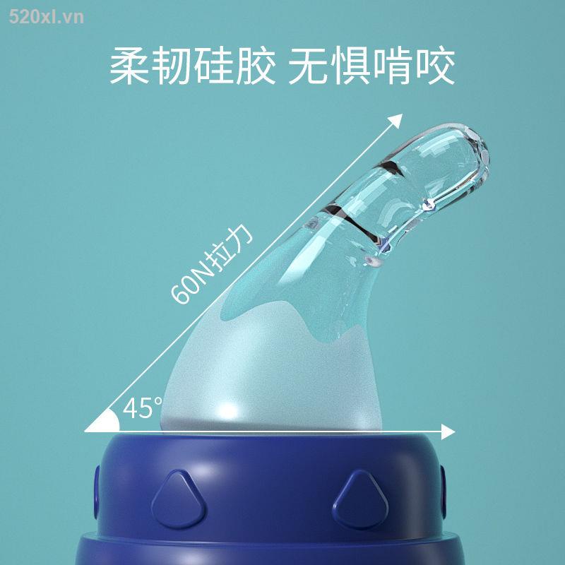 Bình Sữa Bằng Silicon Chống Rơi Có Ống Hút Tiện Dụng Cho Bé Sơ Sinh