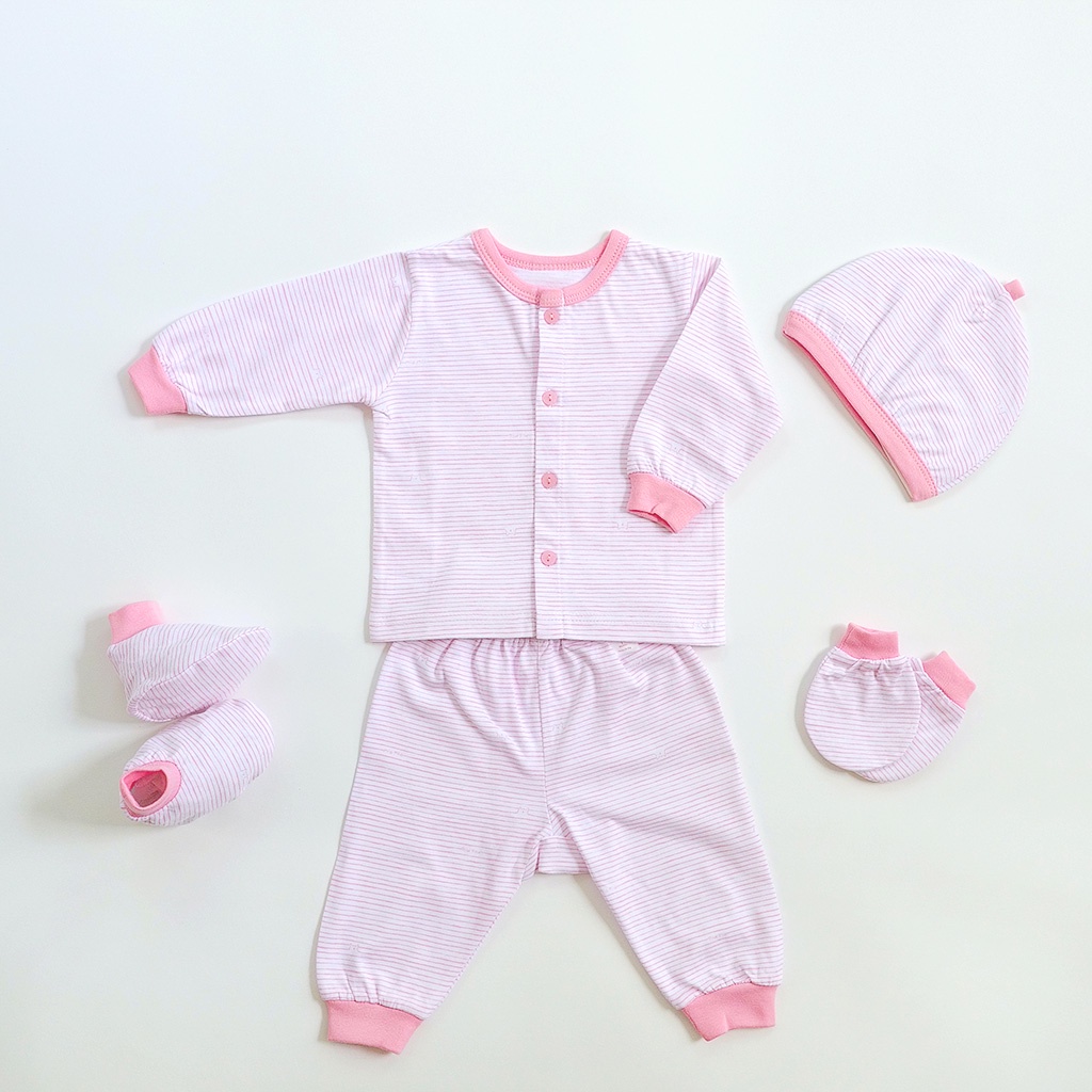 Set Đồ Sơ Sinh 5 Món Dài MIOMIO, Họa Tiết: Thỏ, Sọc, Mèo, Mèo Mây Cho Bé Trai Bé Gái