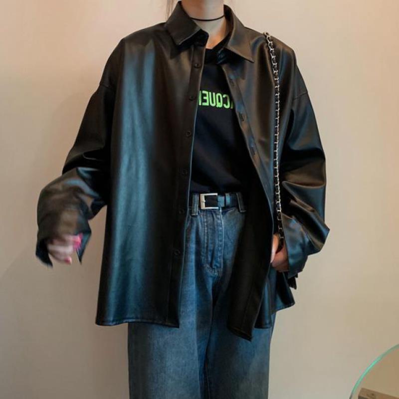 Áo khoác da pu thiết kế cá tính cho nữ