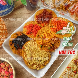 Cơm Cháy Mix Lục Vị - Vĩ 6 Miếng Cơm Cháy & 6 Loại Topping (Khô Gà, Khô Bò, Rong Biển, Mực Tẩm Vị, Chà Bông, Ruốc Tép)