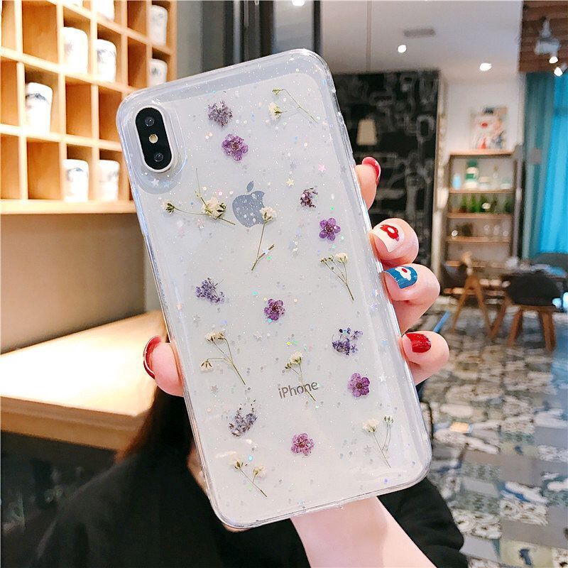 Ốp điện thoại phối hoa khô nhỏ cho iPhone 12 11 XSMAX XR XS X 7 8 Plus 11Pro Max | BigBuy360 - bigbuy360.vn