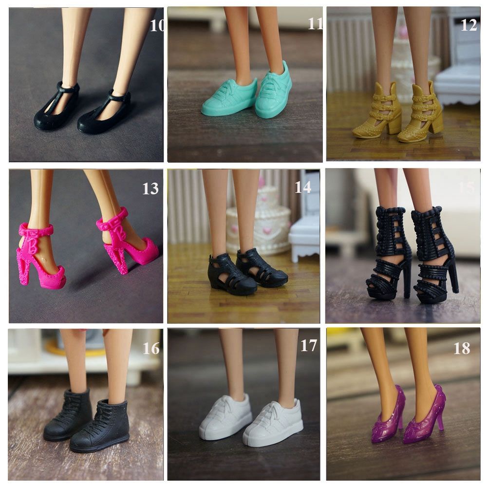 Giày cao gót bằng nhựa nhiều màu thời trang dành cho búp bê 1/6 24 phong cách tùy chọn