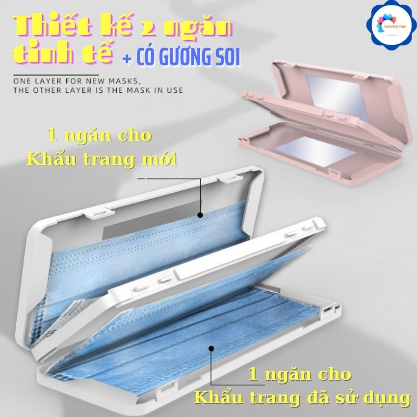 Hộp Nhựa Đựng Khẩu Trang Y Tế, N95 Tiện Dụng -SOHANEI FAM- Chất Liệu Nhựa PP An Toàn, Chống Bụi