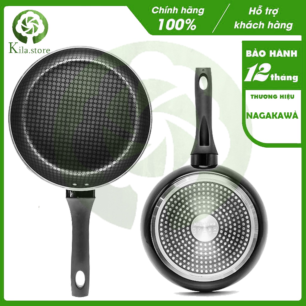 Chảo chống dính 5 lớp, đáy từ Nagakawa NAG2201 size 22cm - Dùng mọi loại bếp