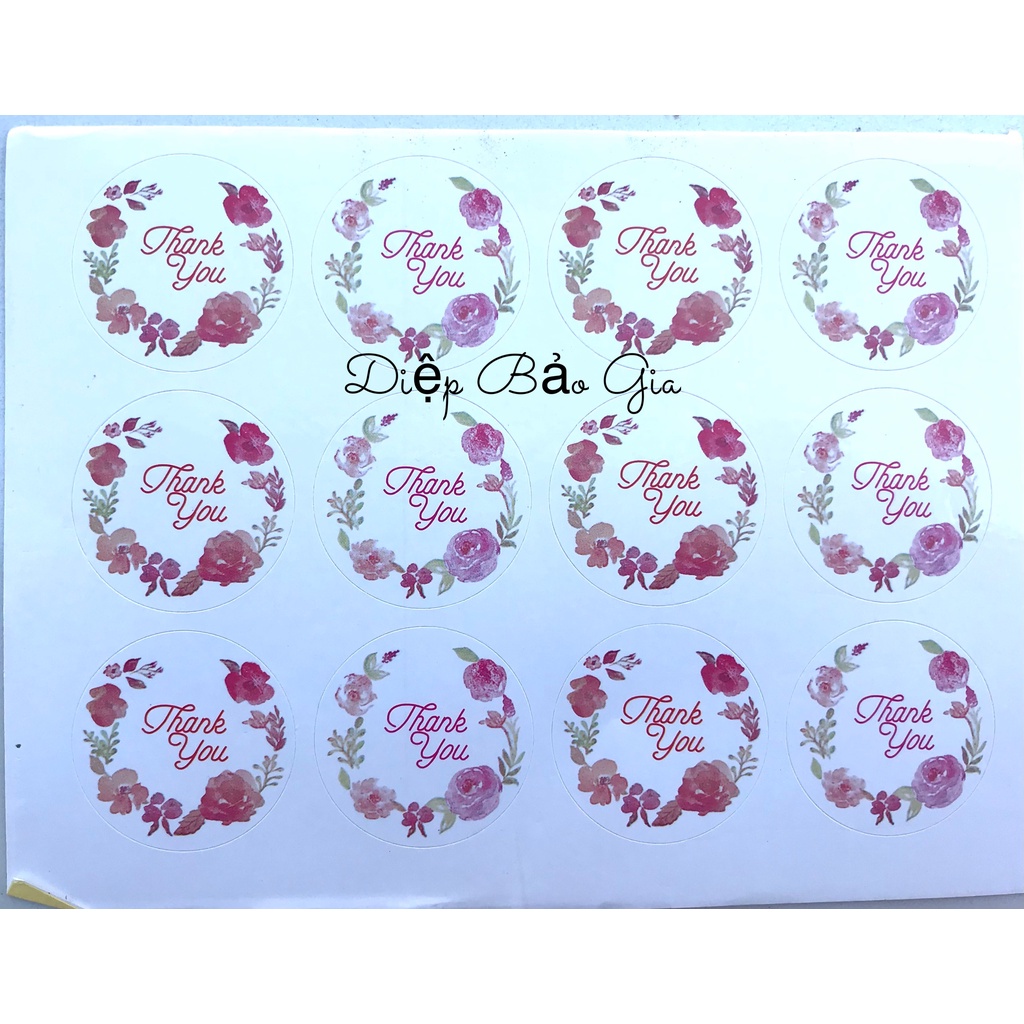 Tem/sticker dán hộp bánh Thankyou T12