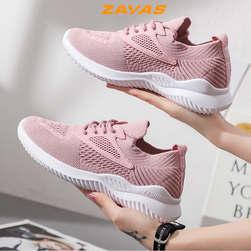 Giày thể thao sneaker nữ ZAVAS đế êm nhẹ giày xỏ vào là đi, lưới dày thoáng khí - S393