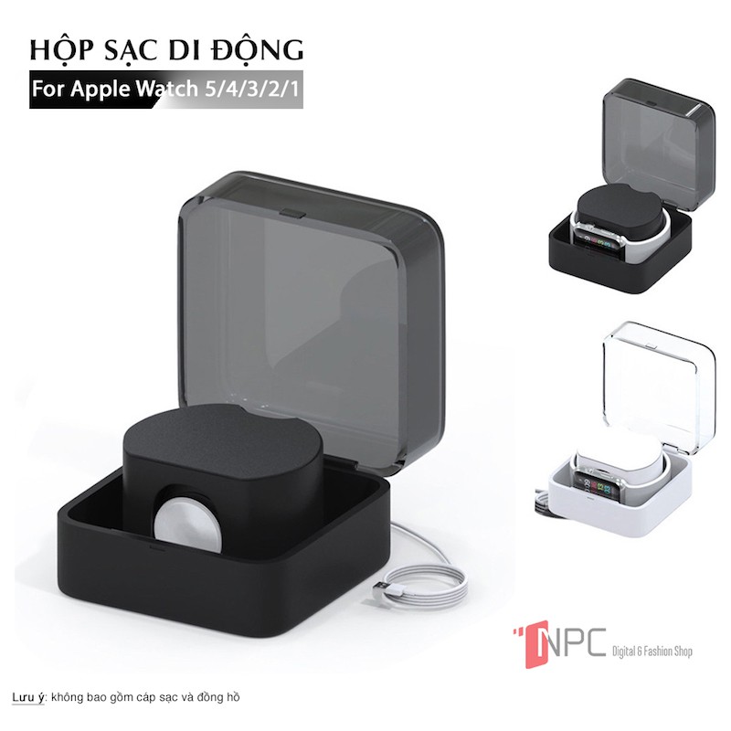 [Mã 2404EL10K giảm 10K đơn 20K] Hộp Cuộn Dây Sạc Kiêm Đế Sạc Tiện Lợi Dành Cho Apple Watch Series 5/4/3/2/1