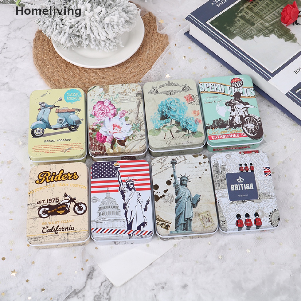 Hộp Thiếc Nhỏ Hình Chữ Nhật Đựng Trang Sức / Đồng Xu Tiện Dụng