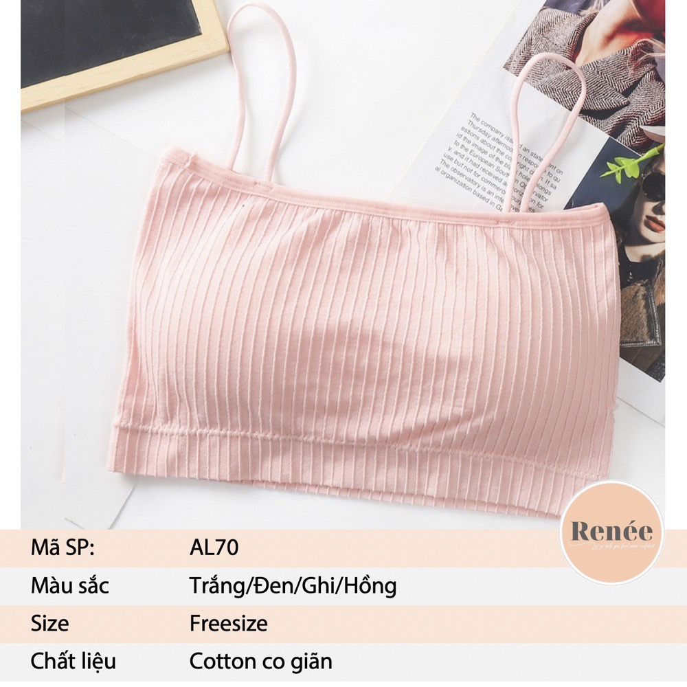 Áo bra hai dây RENEE áo croptop 2 dây chất cotton gân tăm đệm mỏng trẻ trung - AL70 | BigBuy360 - bigbuy360.vn