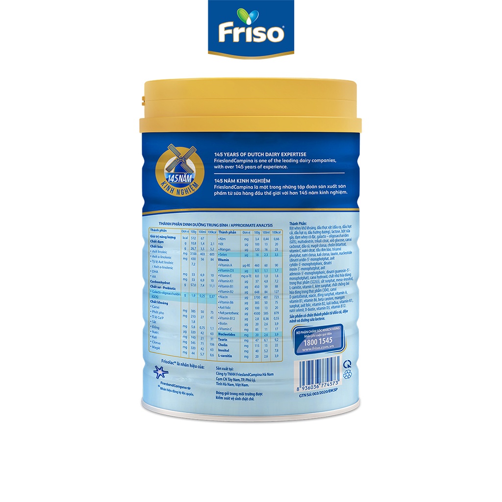 [CHÍNH HÃNG] Sữa Bột Friesland Campina Frisolac Gold 1 - Hộp 380g (Bước khởi đầu, sản phẩm dinh dưỡng công thức)