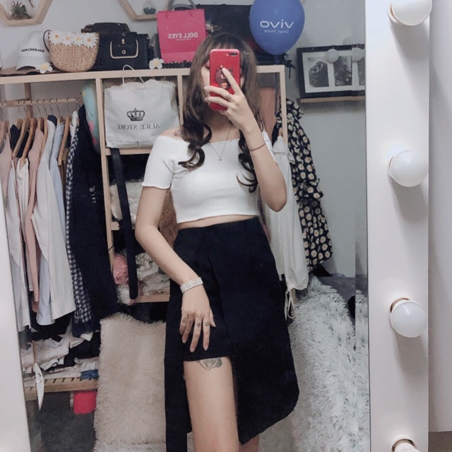 Set chân váy đen xẻ used