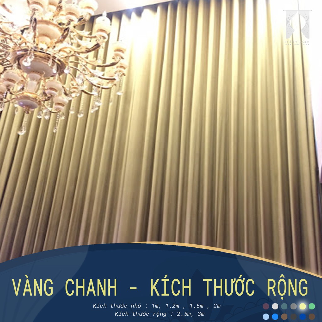 Rèm cửa sổ Minh Tâm cản nắng , cách nhiệt, kiểu dáng ore, rèm dán tường - màu vàng chanh( Kích thước rộng)