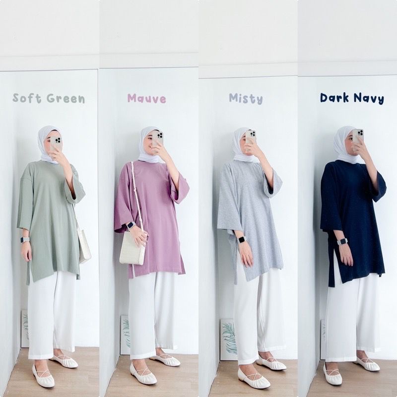 Anb - ZEC Áo Blouse Cho Phụ Nữ Hyuji / Myza Oversize XXL Xẻ Tà / Áo Cánh Ngoại Cỡ / Mẫu Phụ Nữ Tuổi Teen / Phụ Nữ