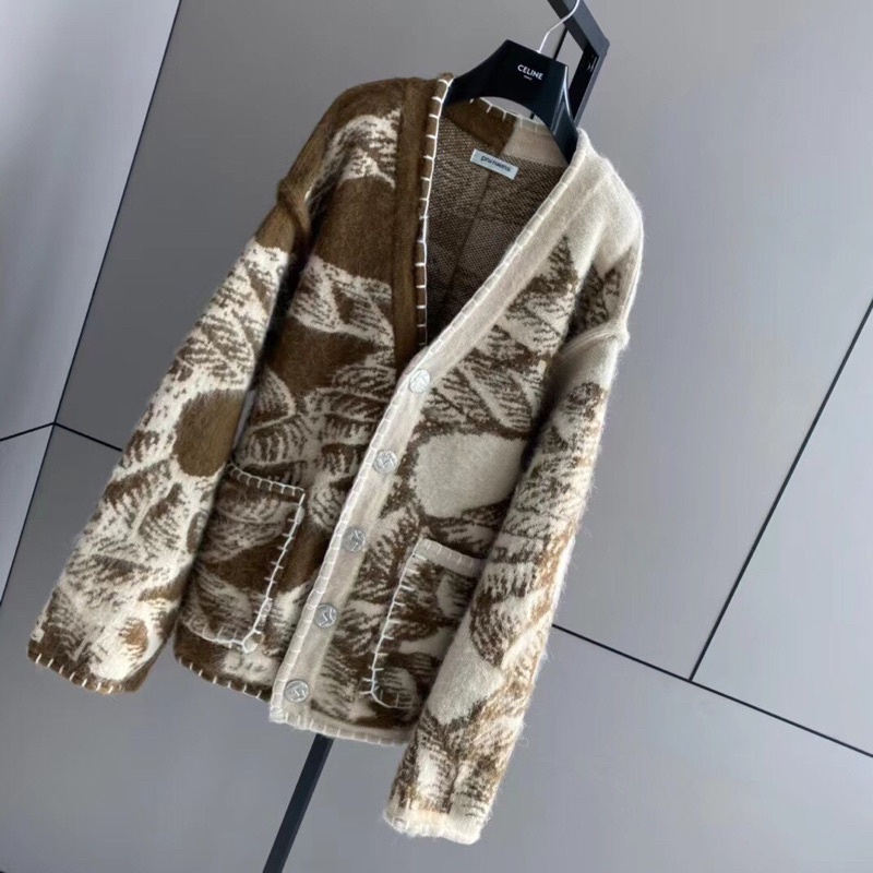 Áo khoác len mohair totem thời trang thương hiệu Pronouns cao cấp mẫu mới