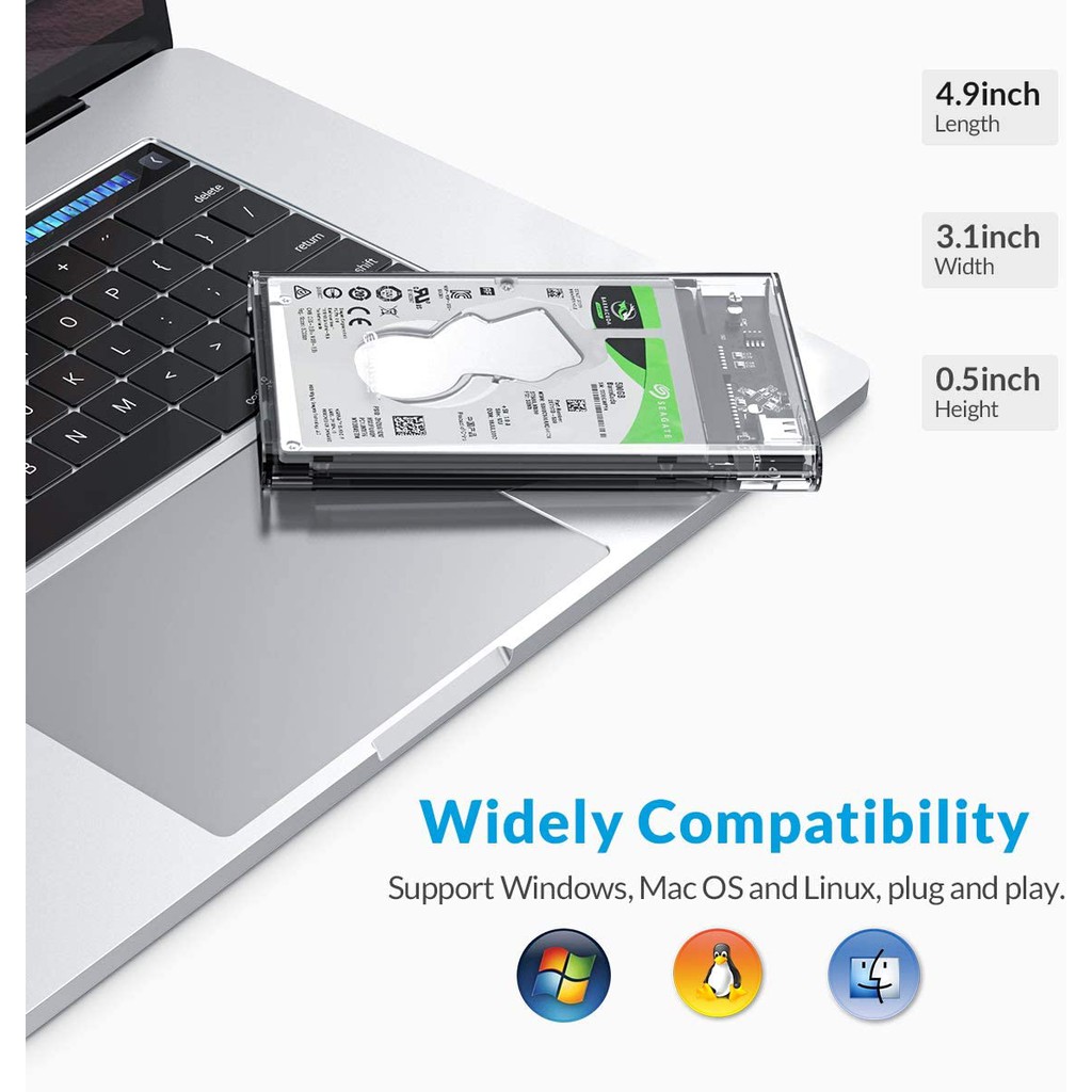 Hộp Chuyển Đổi Ổ Cứng Orico 2139c3 Sata Sang Usb 3.1 Hdd 2.5 Inch 10gbps Trong Suốt Hỗ Trợ 5gbps 4tb Uasp Type C | BigBuy360 - bigbuy360.vn