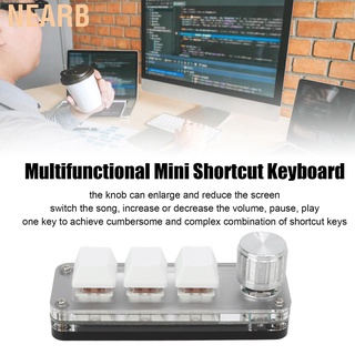 Nearb Mini 3 Key Keypad Mechanical White Gaming Keyboard Programmable One Handed❤GIP