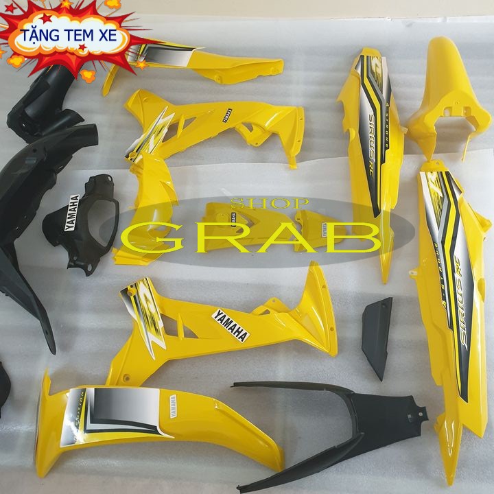 Bộ dàn áo xe SIRIUS đời 2005 đến 2018 nhựa ABS cao cấp màu Vàng -SPG1397