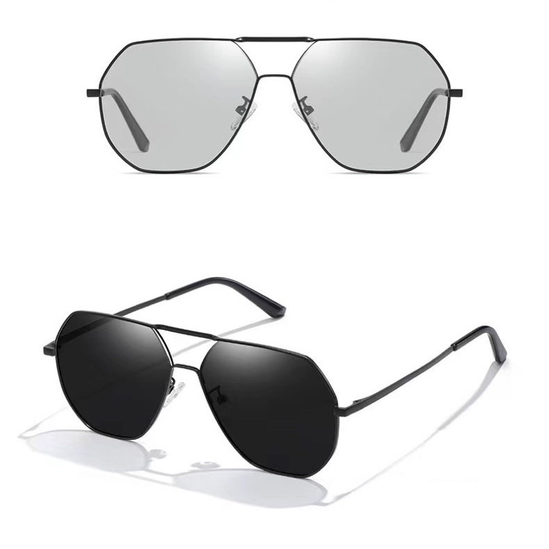 Kính mát nam đổi màu M19 kiểu dáng phi công thời trang sành điệu chống tia UV cực tím gọng thép cao cấp