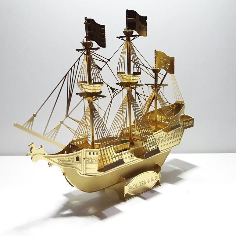 Mô Hình Lắp Ghép 3D Kim Loại Tự Ráp Tàu Golden Hind - Chưa Lắp