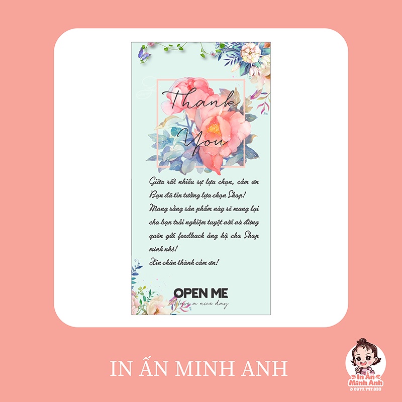 Tem thank you Nhãn Niêm Phong, Tem dán sticker dán chữ thank you vintage trên hộp carton, túi giấy kraft đựng quà DCD05