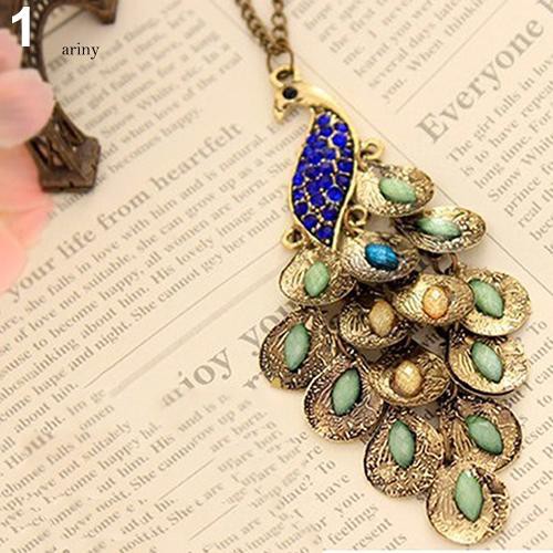 ★Vòng cổ HợP Kim HìNh Đuôi Công ĐíNh Đá Xinh XắN
