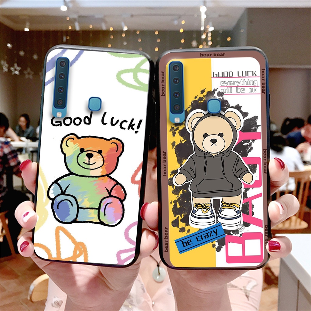Ốp lưng Samsung A7 2018 / A9 2018 in hình cute, chú gấu thể thao tinh nghịch cực đáng yêu