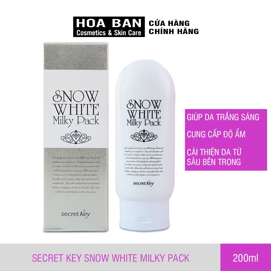 Kem Dưỡng Trắng Da Mặt và Toàn Thân Secret Key Snow White Milky Pack (200ml) | BigBuy360 - bigbuy360.vn