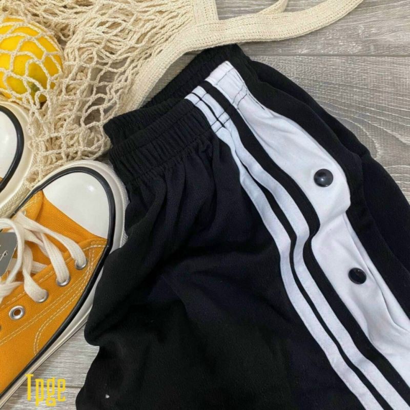 Quần cúc bấm,Quần jogger thể thao 16 nút viền trắng cao cấp,Quần ống rộng unisex CÚC POLY thời trang ullzzang kèm video