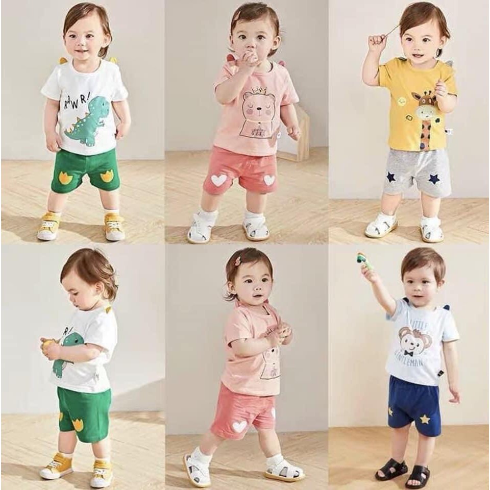 Bộ_cộc_tay chuẩn hàng #Minky_Mom COTTON cao cấp cho bé trai, gái 6-18kg